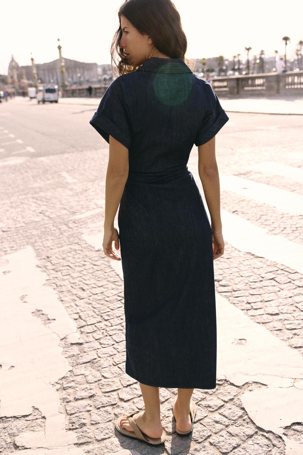 DENIM MIDI-DRESS