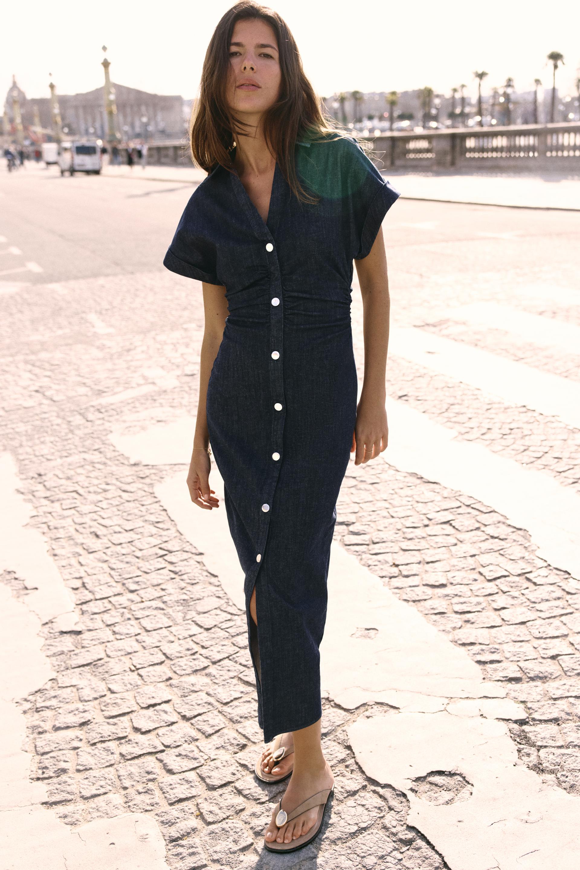 DENIM MIDI-DRESS